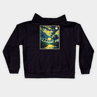 Amazonas Brazil Starry Night Vintage Tourism Travel Poster Kids Hoodie